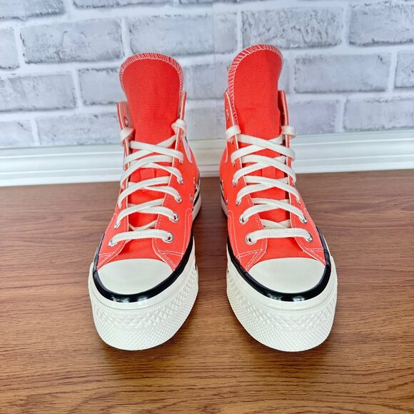 ⭐Converse Chuck 70 Plus Hi Top Platform Sz 5.5 Mens Shoes Orange Sneaker A06432C - Picture 3 of 10